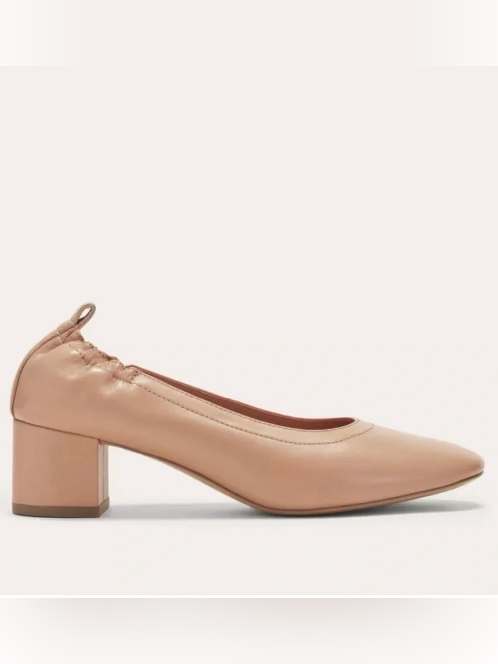 Everlane 9 Block Heel Comfort Day Glove Nude Blush Office Preppy Minimalist Eco